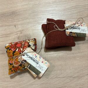 Microwaveable hand warmers || two pairs || floral and herringbone print